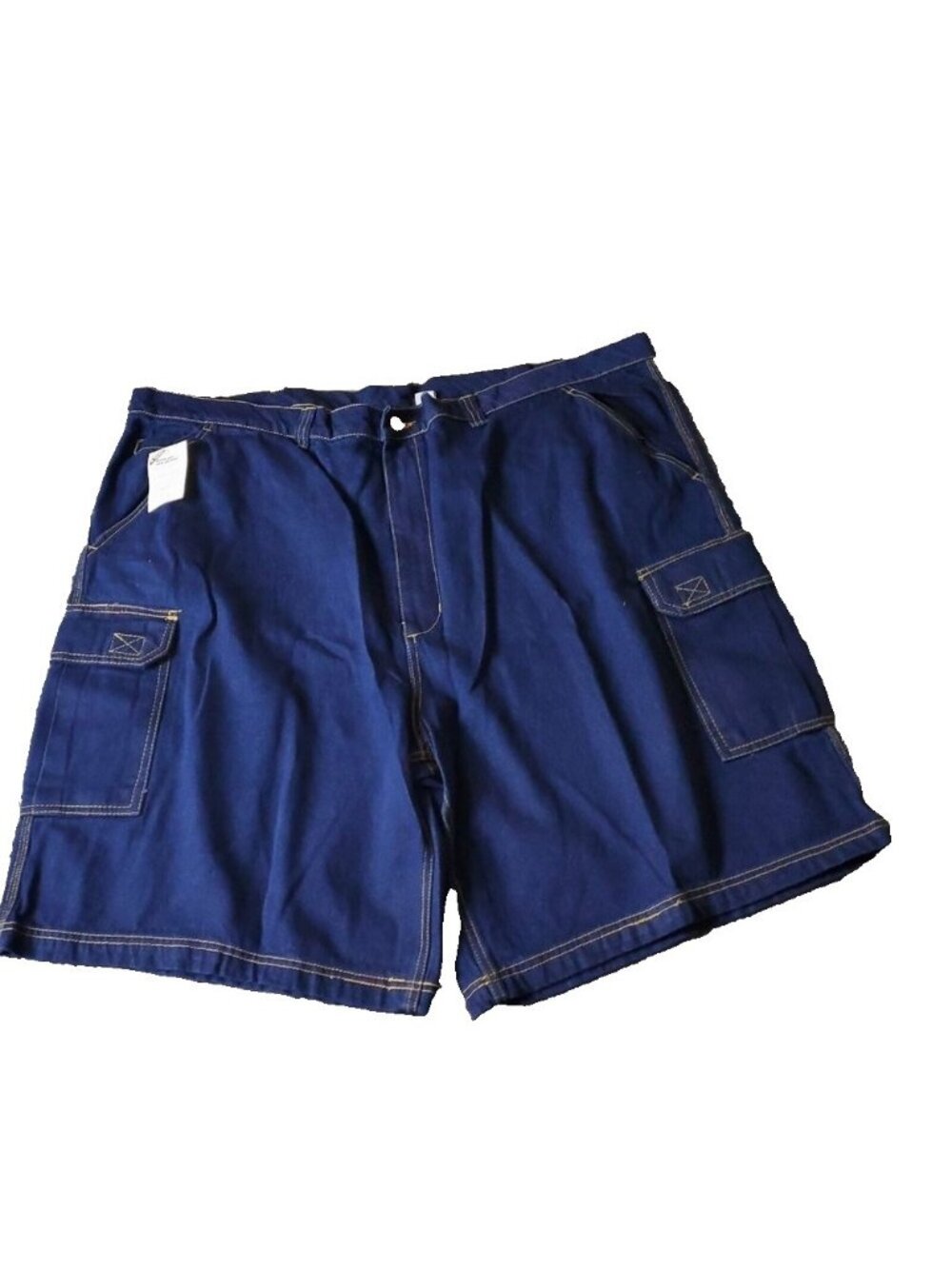 KingSize Cargo Jean Shorts Mens 50 Big Tall Blue Cotton Elastic Jorts y2K